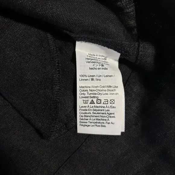 J. Crew Women's Tunic Shirt-Dress Short Sleeve 100% Linen Black XS NWT Preppy - Picture 4 of 7